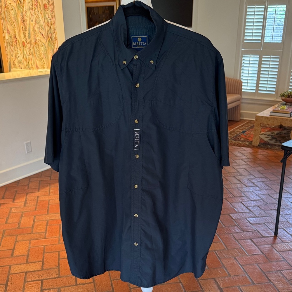 Beretta - Men's TM Short Sleeve Shooting Shirt Button Down - Black - Size: XXL